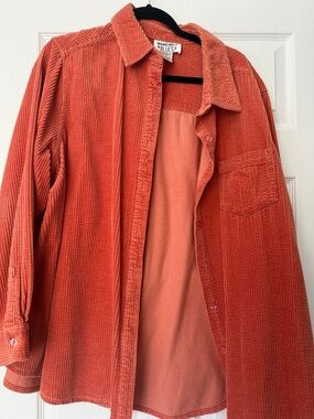 Mainstreet Blues Corduroy Shirt Jacket - Coral Orange